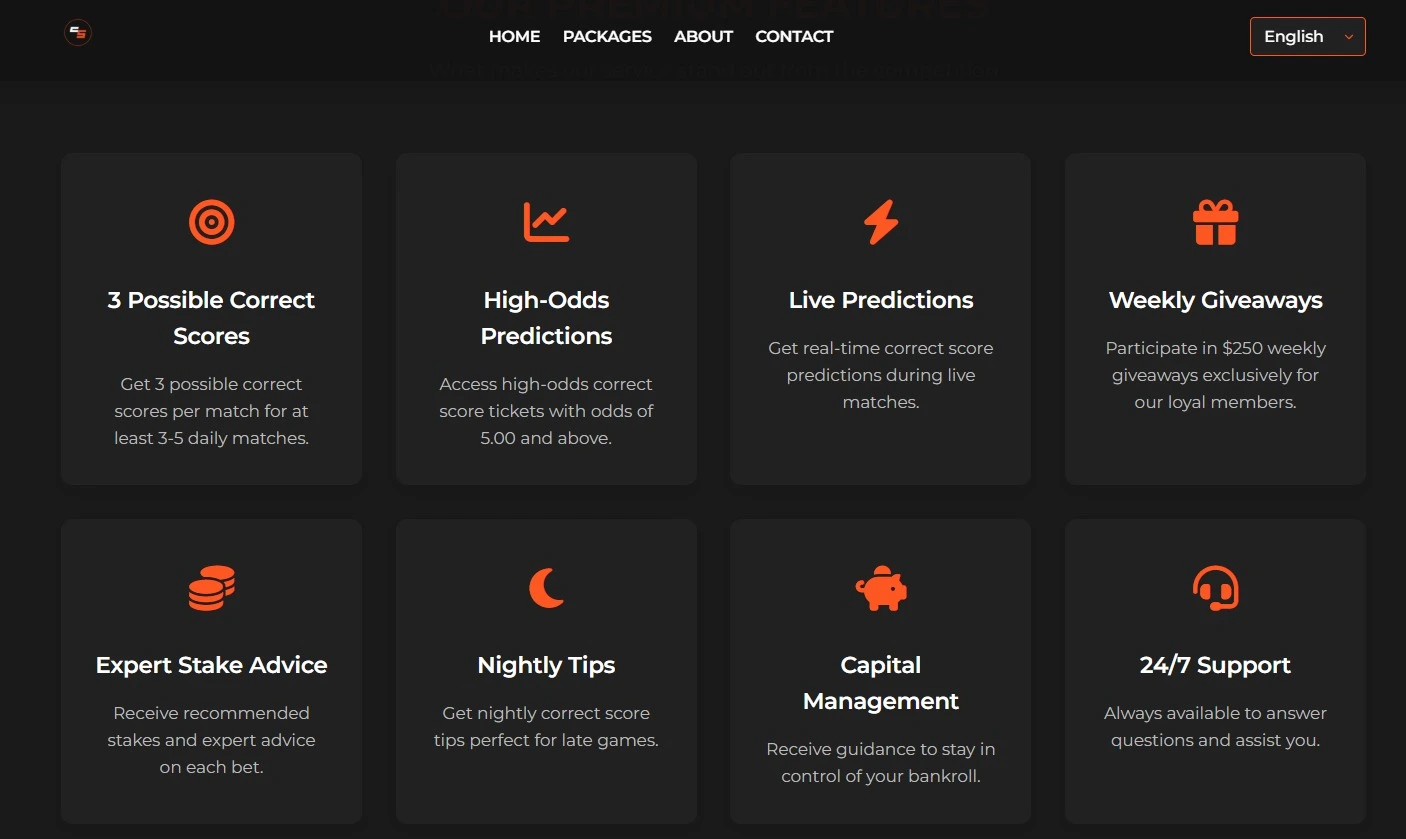 CorrectScore.pro betting platform interface screenshot