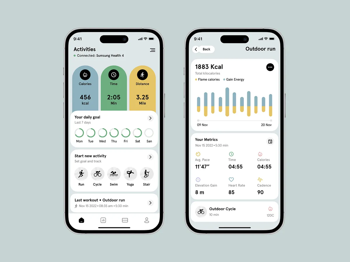 FitLife workout screen